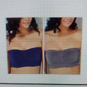 Breezies Set 2 Strapless Underwire Bandeau  Bra 1x